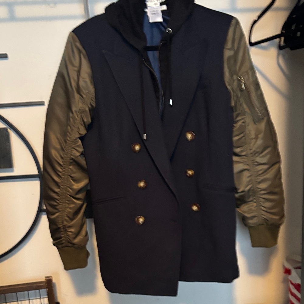 Veronica Beard Navy Olive Suit Jacket Coat